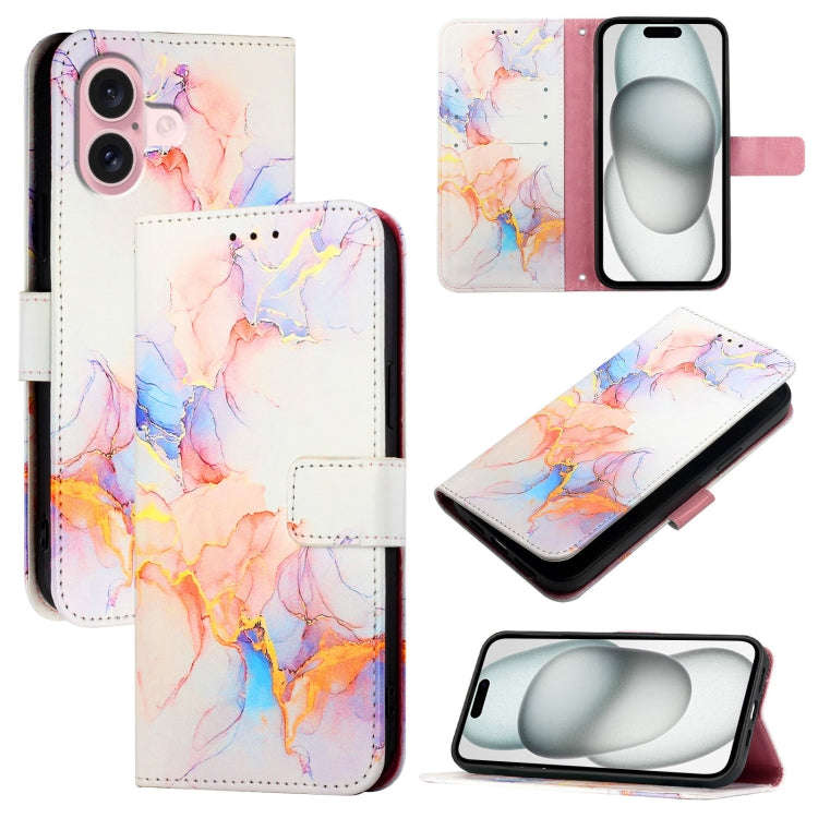 PT003 Marble Pattern Flip Leather Phone Case, For iPhone 17e / 16e, For iPhone 16 Pro Max, For iP...