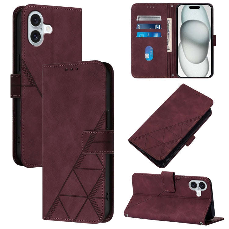 Crossbody 3D Embossed Flip Leather Phone Case, For iPhone 18 Pro / 17 Pro, For iPhone 18 Pro Max ...