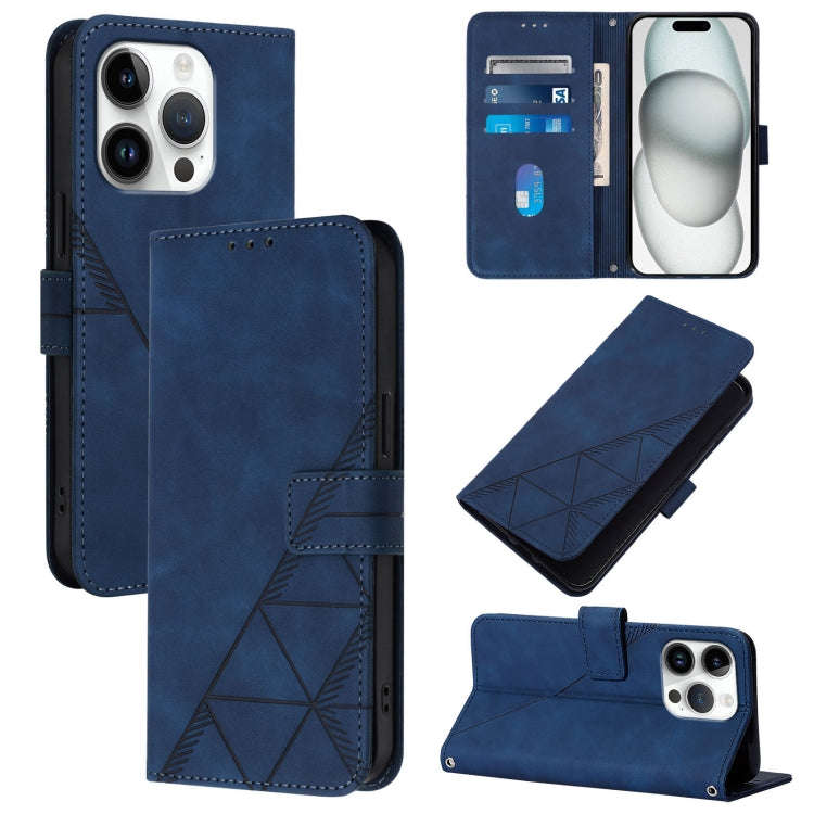 Crossbody 3D Embossed Flip Leather Phone Case, For iPhone 18 Pro / 17 Pro, For iPhone 18 Pro Max ...