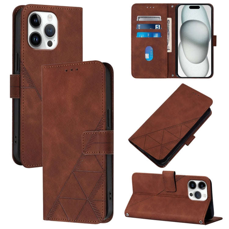 Crossbody 3D Embossed Flip Leather Phone Case, For iPhone 18 Pro / 17 Pro, For iPhone 18 Pro Max ...