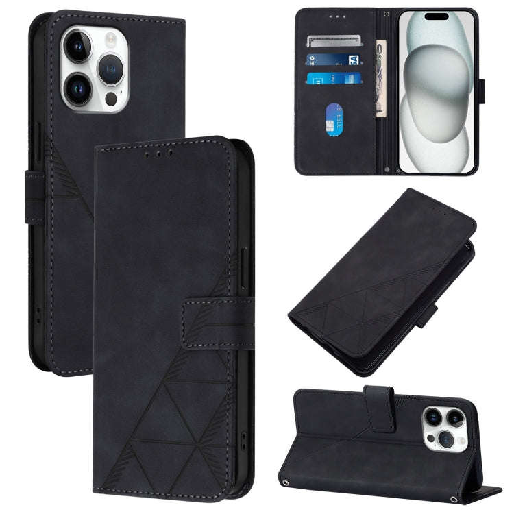 Crossbody 3D Embossed Flip Leather Phone Case, For iPhone 18 Pro / 17 Pro, For iPhone 18 Pro Max ...
