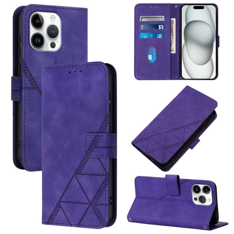 Crossbody 3D Embossed Flip Leather Phone Case, For iPhone 18 Pro / 17 Pro, For iPhone 18 Pro Max ...