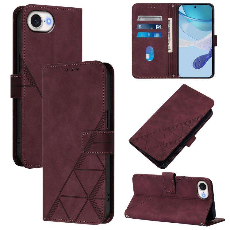 Crossbody 3D Embossed Flip Leather Phone Case, For iPhone 18 Pro / 17 Pro, For iPhone 18 Pro Max ...
