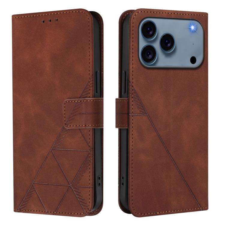 Crossbody 3D Embossed Flip Leather Phone Case, For iPhone 18 Pro / 17 Pro, For iPhone 18 Pro Max ...