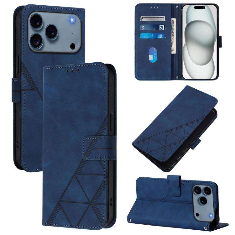 Crossbody 3D Embossed Flip Leather Phone Case, For iPhone 18 Pro / 17 Pro, For iPhone 18 Pro Max ...