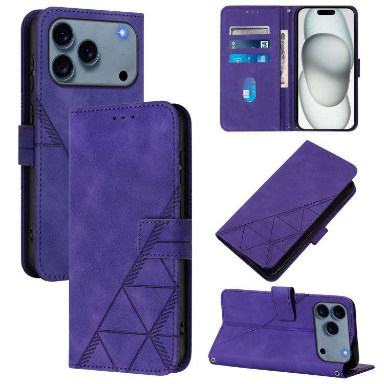 Crossbody 3D Embossed Flip Leather Phone Case, For iPhone 18 Pro / 17 Pro, For iPhone 18 Pro Max ...