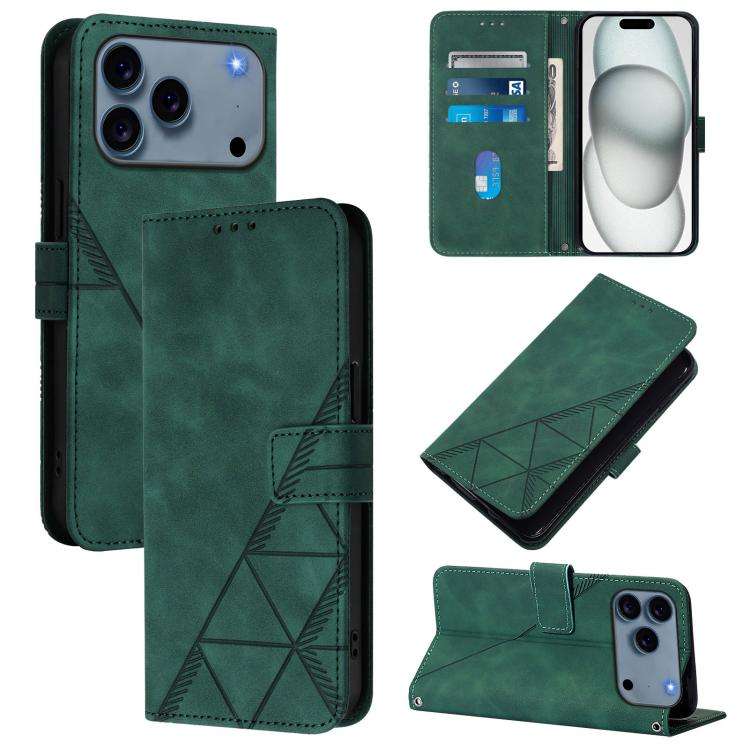 Crossbody 3D Embossed Flip Leather Phone Case, For iPhone 18 Pro / 17 Pro, For iPhone 18 Pro Max ...