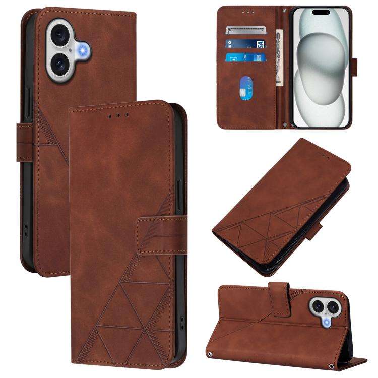 Crossbody 3D Embossed Flip Leather Phone Case, For iPhone 18 Pro / 17 Pro, For iPhone 18 Pro Max ...