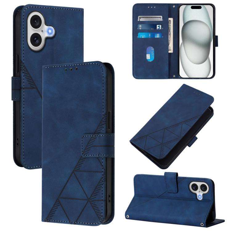 Crossbody 3D Embossed Flip Leather Phone Case, For iPhone 18 Pro / 17 Pro, For iPhone 18 Pro Max ...
