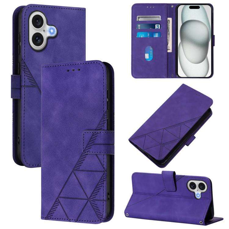Crossbody 3D Embossed Flip Leather Phone Case, For iPhone 18 Pro / 17 Pro, For iPhone 18 Pro Max ...