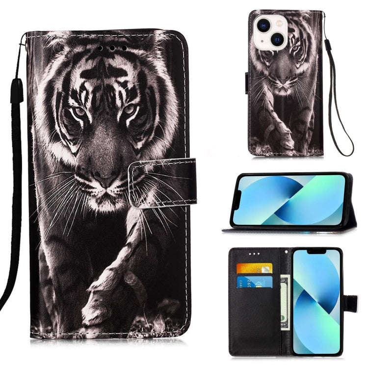 Colored Drawing Pattern Plain Weave Leather Phone Case, For iPhone 15 Pro, For iPhone 15 Plus, Fo...