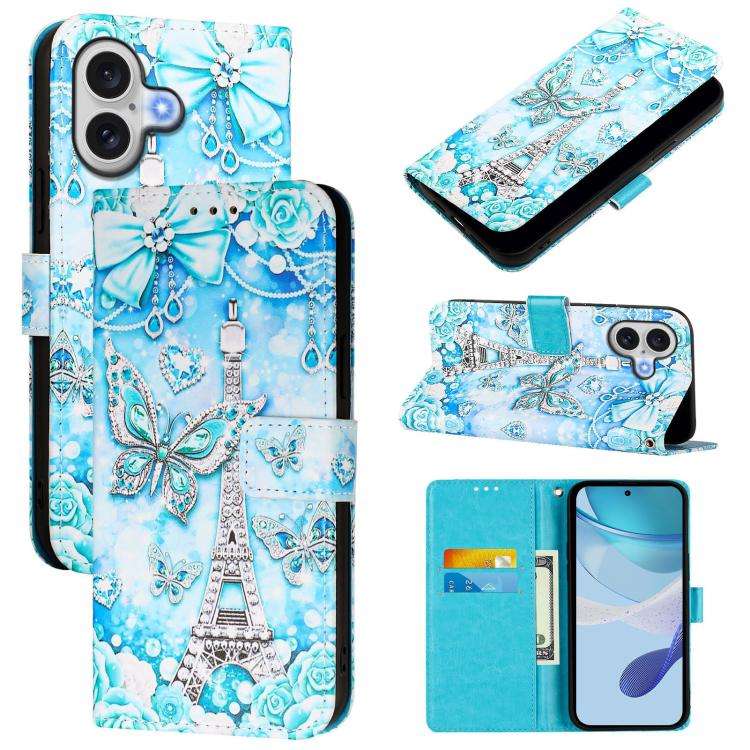 Colored Drawing Pattern Plain Weave Leather Phone Case, For iPhone 17e / 16e, For iPhone 17 Pro M...