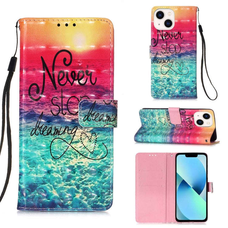 3D Painting Horizontal Flip Leather Phone Case, For iPhone 15, For iPod Touch 7 / 6 / 5
