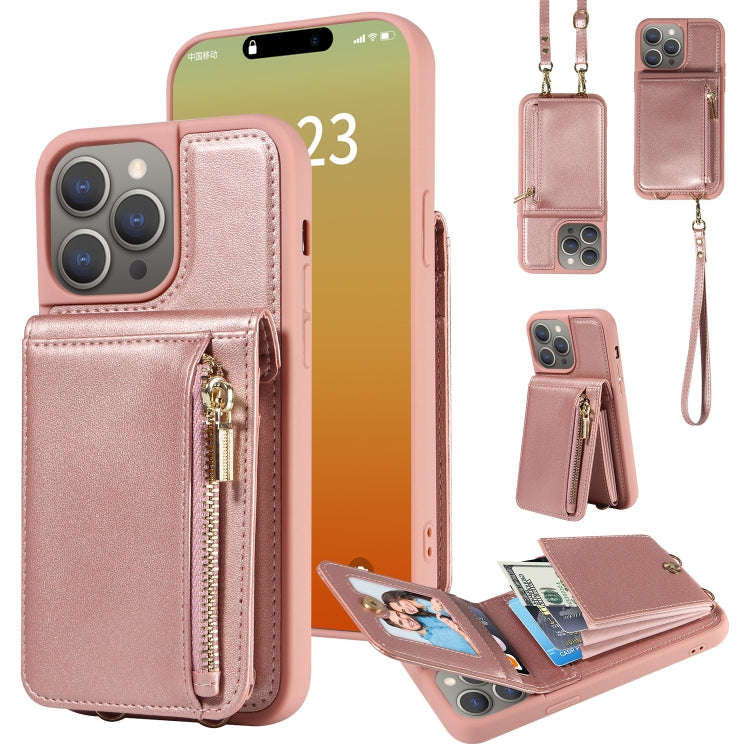 Crossbody Lanyard Zipper Wallet Leather Phone Case, For iPhone 18 / 17, For iPhone 18 Pro / 17 Pr...