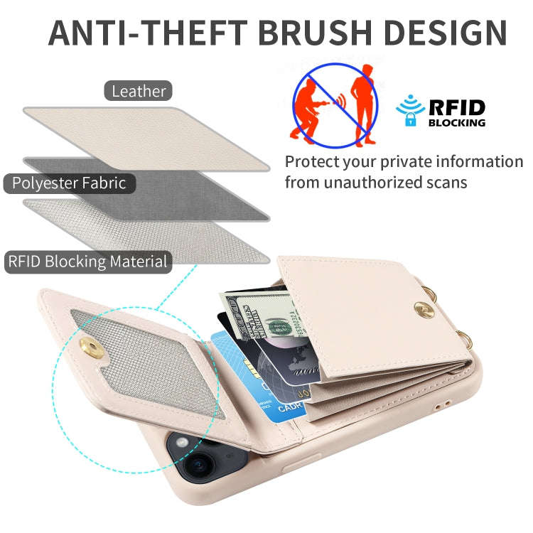 Crossbody Lanyard Zipper Wallet Leather Phone Case, For iPhone 15 Pro, For iPhone 15 Plus, For iP...