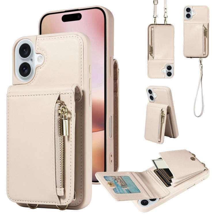 Crossbody Lanyard Zipper Wallet Leather Phone Case, For iPhone 18 / 17, For iPhone 18 Pro / 17 Pr...