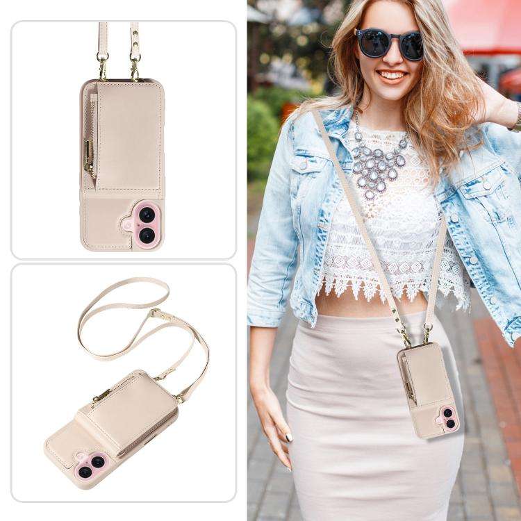 Crossbody Lanyard Zipper Wallet Leather Phone Case, For iPhone 18 / 17, For iPhone 18 Pro / 17 Pr...
