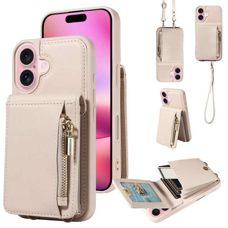 Crossbody Lanyard Zipper Wallet Leather Phone Case, For iPhone 18 / 17, For iPhone 18 Pro / 17 Pr...