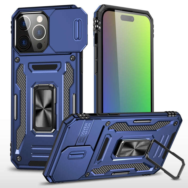 Armor PC + TPU Camera Shield Phone Case, For iPhone 16 Pro, For iPhone 16 Plus, For iPhone 16, Fo...