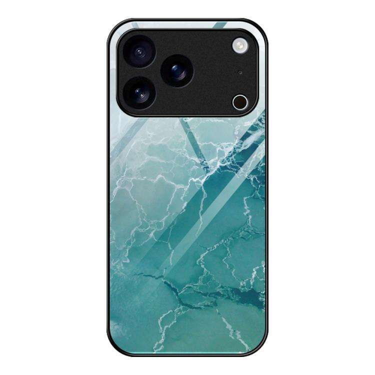 Marble Pattern Glass Protective Phone Case, For iPhone 17 Pro Max, For iPhone 17 Pro, For iPhone ...