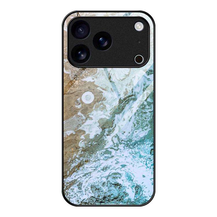 Marble Pattern Glass Protective Phone Case, For iPhone 17 Pro Max, For iPhone 17 Pro, For iPhone ...