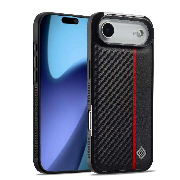 LC.IMEEKE 3 in 1 Carbon Fiber Texture Shockproof Phone Case, For iPhone 18 Pro / 17 Pro, For iPho...