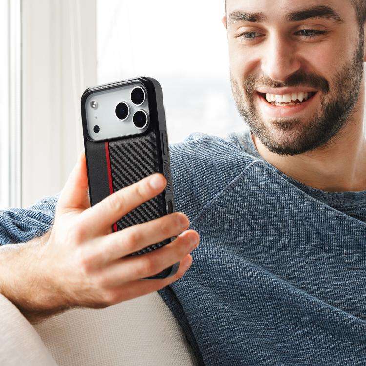 LC.IMEEKE 3 in 1 Carbon Fiber Texture Shockproof Phone Case, For iPhone 18 Pro / 17 Pro, For iPho...