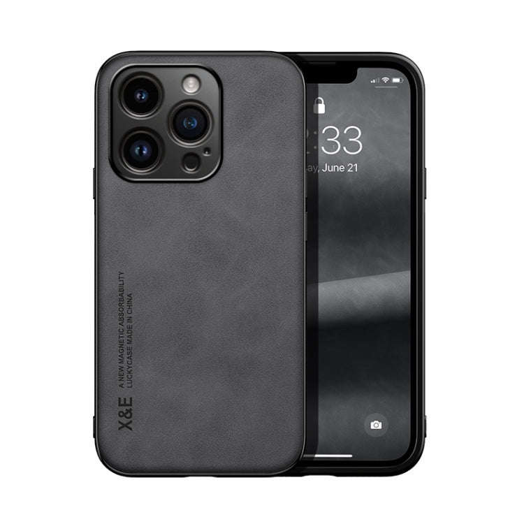 Skin Feel Magnetic Leather Back Phone Case, For iPhone 18 Pro / 17 Pro, For iPhone 18 Pro Max / 1...
