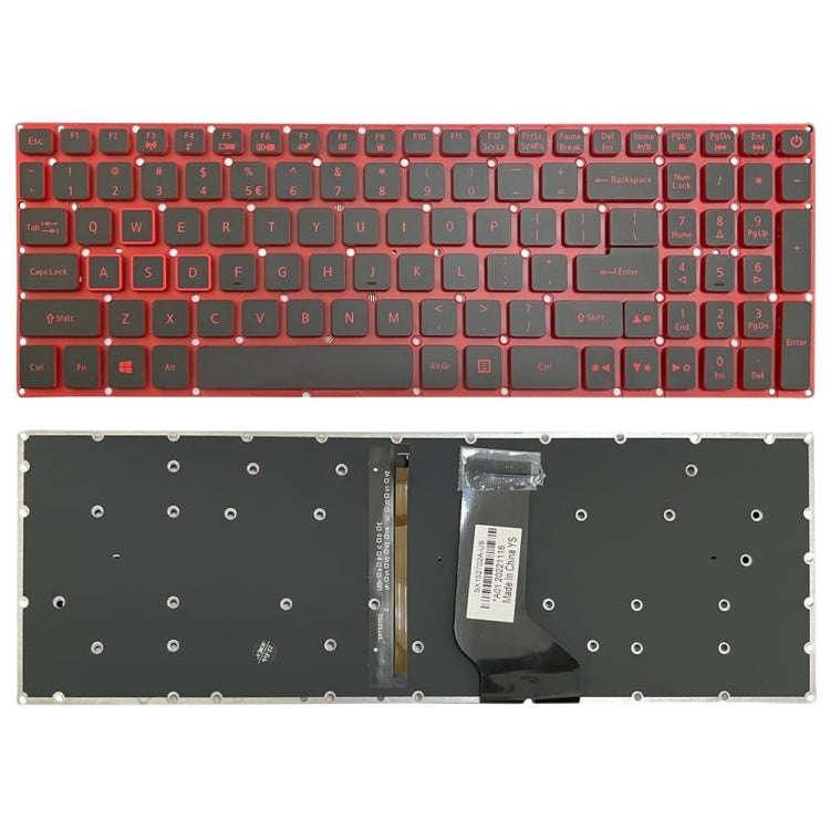 US Version Red Backlight Laptop Keyboard, For Acer Nitro 5 AN515-41, For Acer Nitro 5 AN515-43, F...
