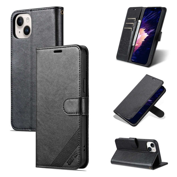AZNS Sheepskin Texture Flip Leather Phone Case, For iPhone 18 Pro, For iPhone 18 Pro Max, For iPh...