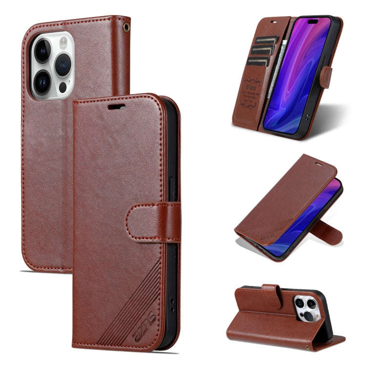 AZNS Sheepskin Texture Flip Leather Phone Case, For iPhone 18 Pro, For iPhone 18 Pro Max, For iPh...