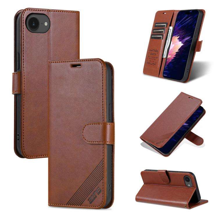 AZNS Sheepskin Texture Flip Leather Phone Case, For iPhone 18 Pro, For iPhone 18 Pro Max, For iPh...