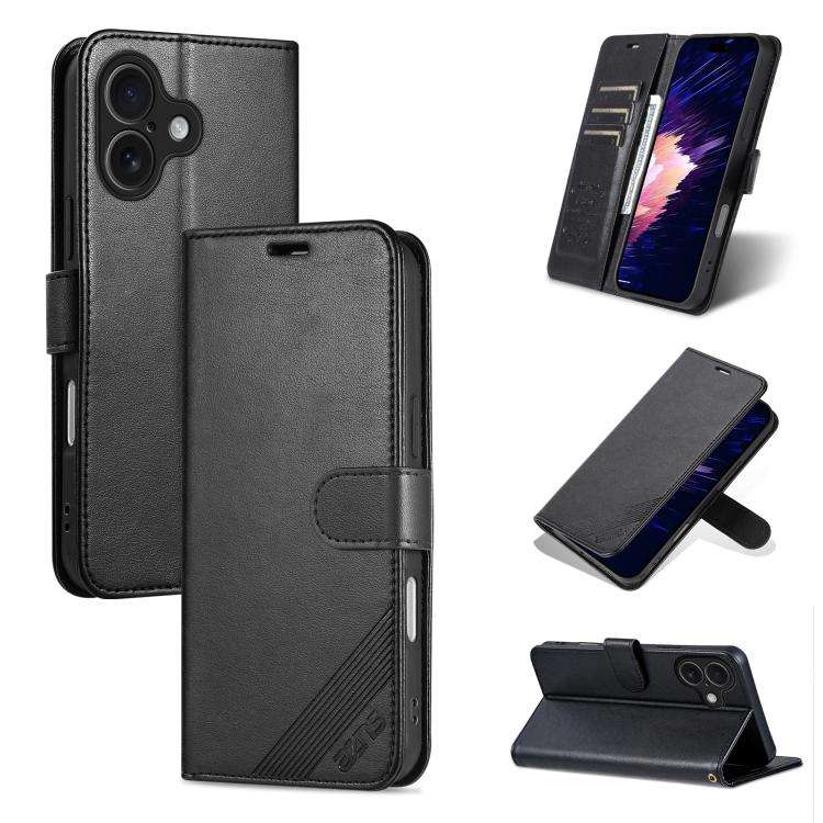 AZNS Sheepskin Texture Flip Leather Phone Case, For iPhone 18 Pro, For iPhone 18 Pro Max, For iPh...