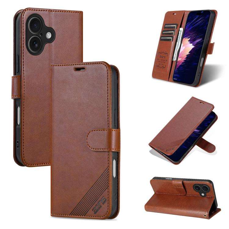 AZNS Sheepskin Texture Flip Leather Phone Case, For iPhone 18 Pro, For iPhone 18 Pro Max, For iPh...