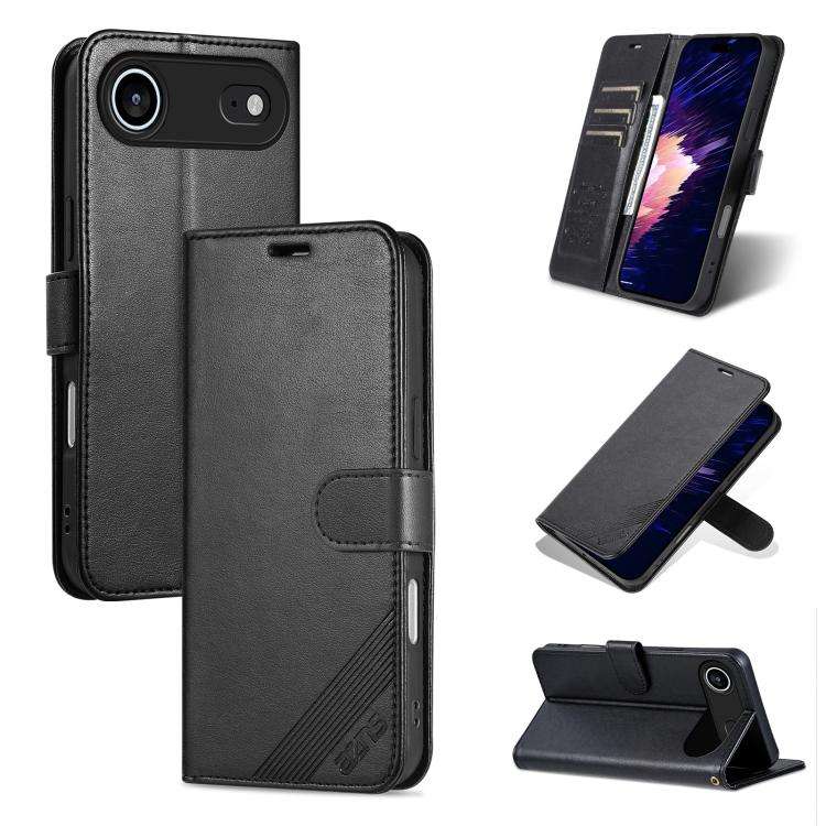 AZNS Sheepskin Texture Flip Leather Phone Case, For iPhone 18 Pro, For iPhone 18 Pro Max, For iPh...