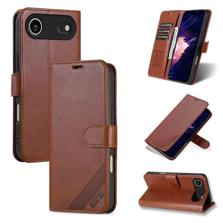 AZNS Sheepskin Texture Flip Leather Phone Case, For iPhone 18 Pro, For iPhone 18 Pro Max, For iPh...