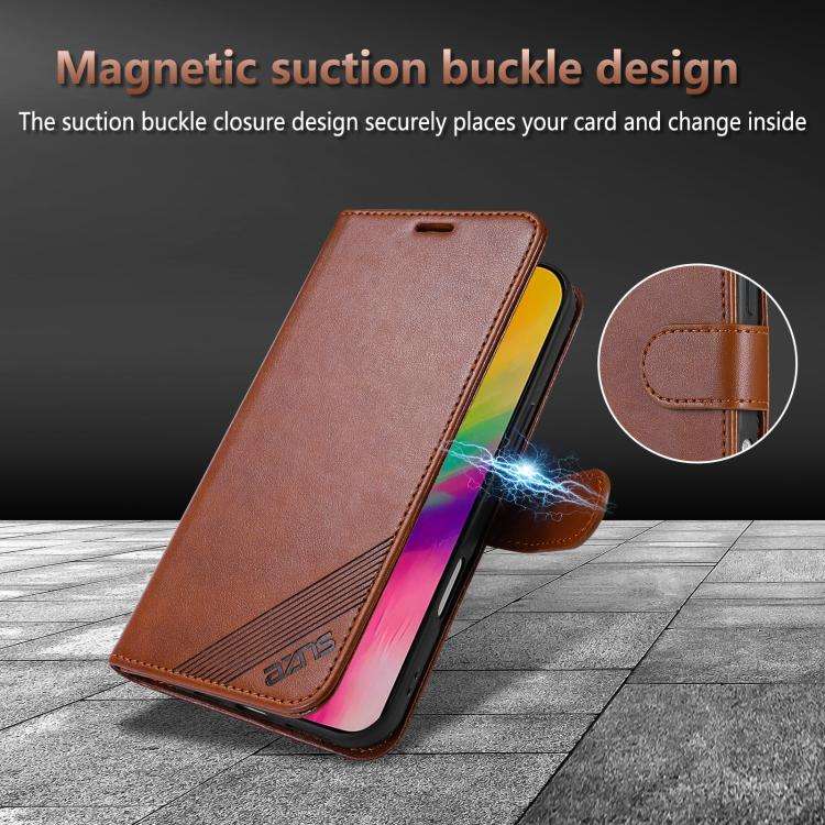 AZNS Sheepskin Texture Flip Leather Phone Case, For iPhone 18 Pro, For iPhone 18 Pro Max, For iPh...
