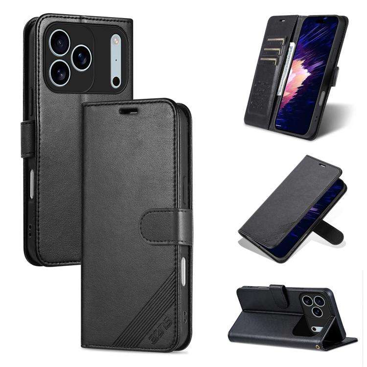 AZNS Sheepskin Texture Flip Leather Phone Case, For iPhone 18 Pro, For iPhone 18 Pro Max, For iPh...