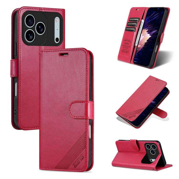 AZNS Sheepskin Texture Flip Leather Phone Case, For iPhone 18 Pro, For iPhone 18 Pro Max, For iPh...