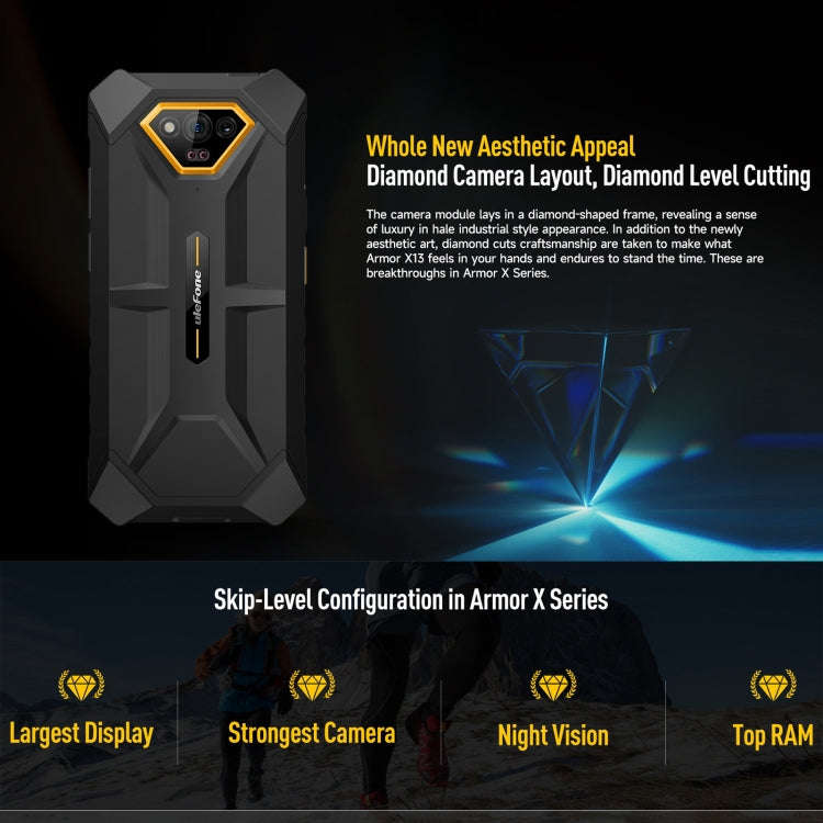 Ulefone Armor X13, IP68/IP69K Rugged Phone, 6.52 inch Android 15 MediaTek Helio G36 Octa Core, Ne...