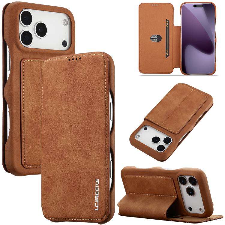 LC.IMEEKE Hon Ancient Series Flip Leather Phone Case, For iPhone 18 Pro / 17 Pro, For iPhone 18 P...