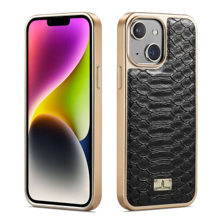 Fierre Shann Python Texture Electroplating PU Phone Case, For iPhone 14 Plus, For iPhone 14, For ...