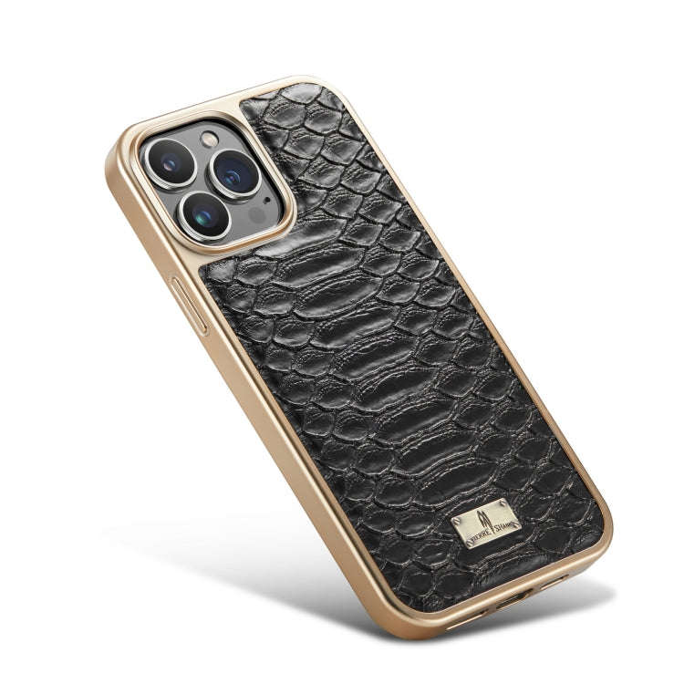 Fierre Shann Python Texture Electroplating PU Phone Case, For iPhone 14 Plus, For iPhone 14, For ...