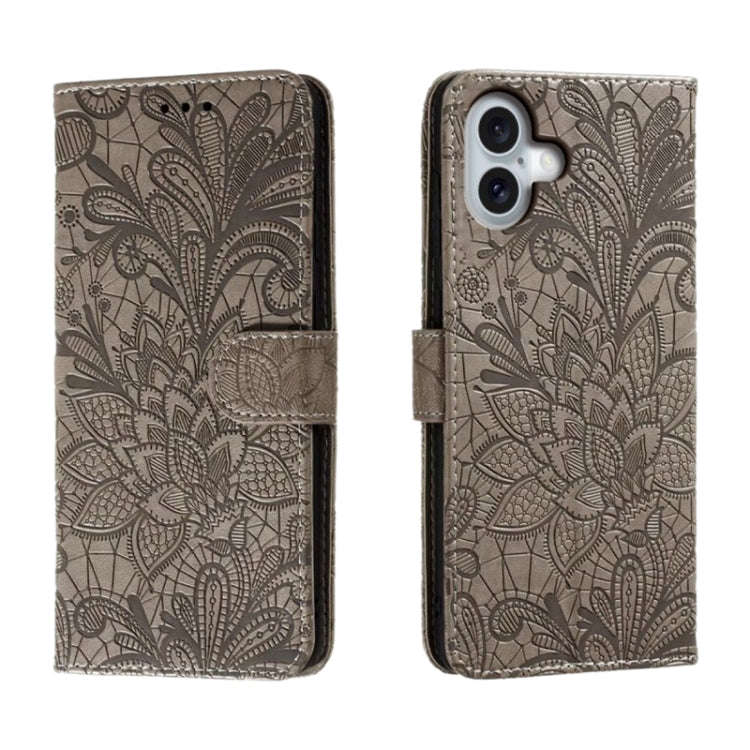 Lace Flower Embossing Flip Leather Phone Case, For iPhone 18 Pro / 17 Pro, For iPhone 18 Pro Max ...