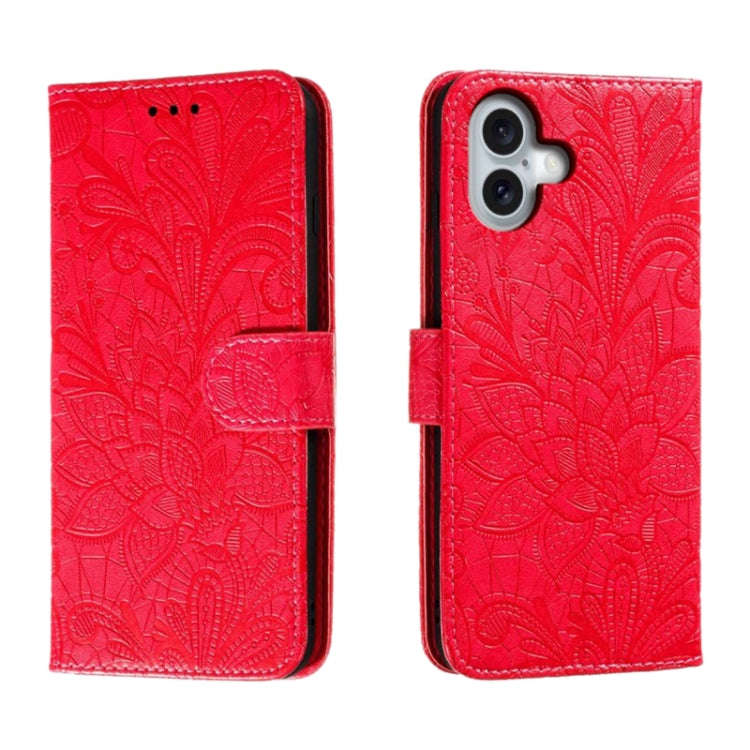 Lace Flower Embossing Flip Leather Phone Case, For iPhone 18 Pro / 17 Pro, For iPhone 18 Pro Max ...