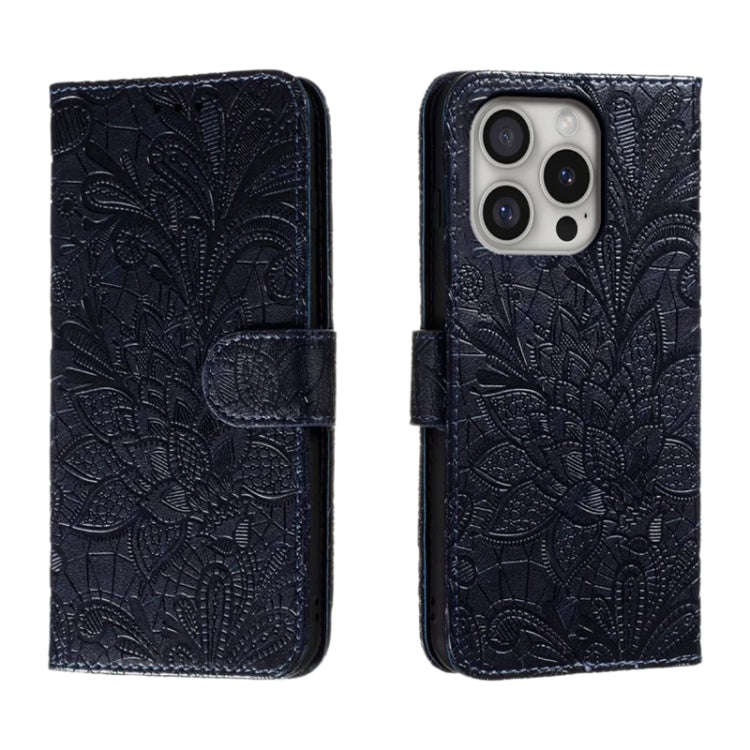 Lace Flower Embossing Flip Leather Phone Case, For iPhone 18 Pro / 17 Pro, For iPhone 18 Pro Max ...