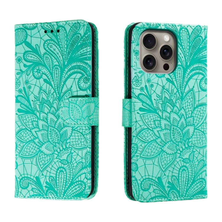 Lace Flower Embossing Flip Leather Phone Case, For iPhone 18 Pro / 17 Pro, For iPhone 18 Pro Max ...