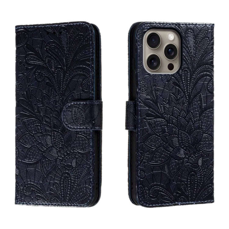 Lace Flower Embossing Flip Leather Phone Case, For iPhone 18 Pro / 17 Pro, For iPhone 18 Pro Max ...