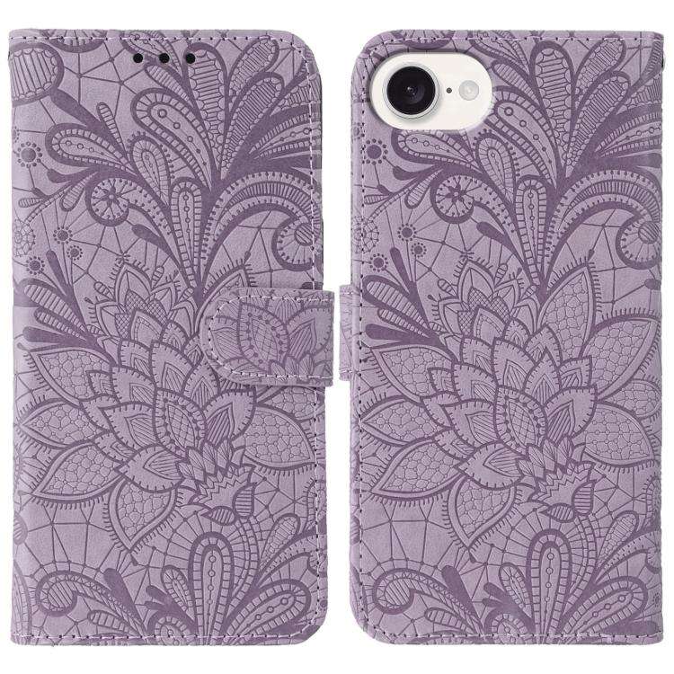 Lace Flower Embossing Flip Leather Phone Case, For iPhone 18 Pro / 17 Pro, For iPhone 18 Pro Max ...