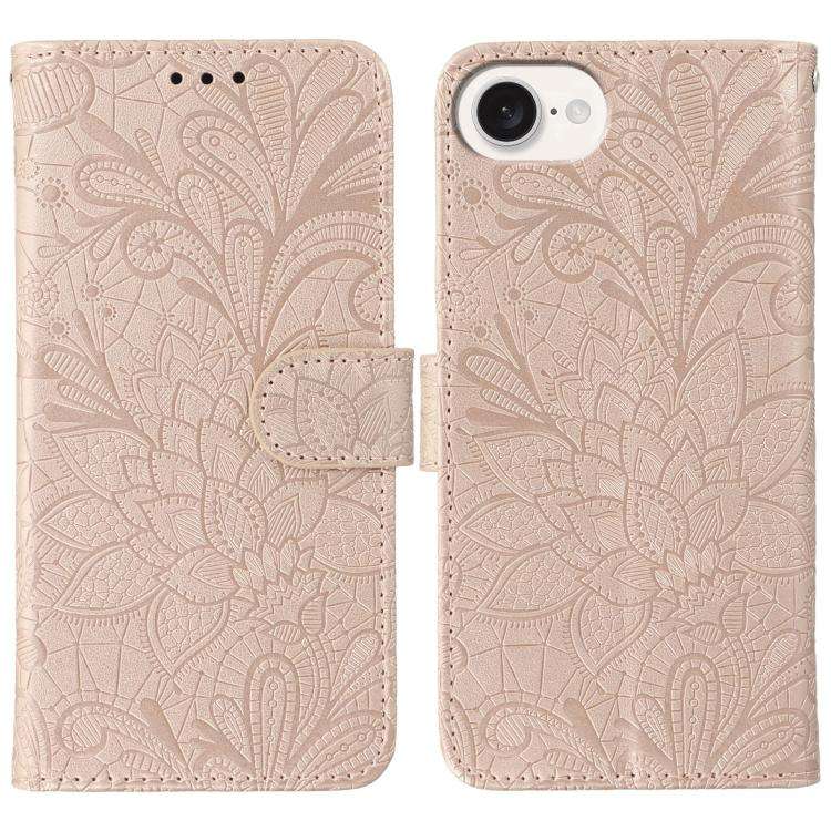 Lace Flower Embossing Flip Leather Phone Case, For iPhone 18 Pro / 17 Pro, For iPhone 18 Pro Max ...